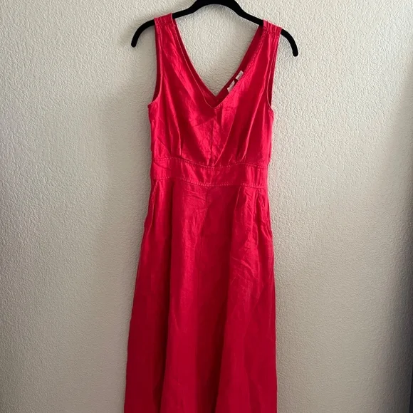 100% linen red dress - Picture 4 of 4